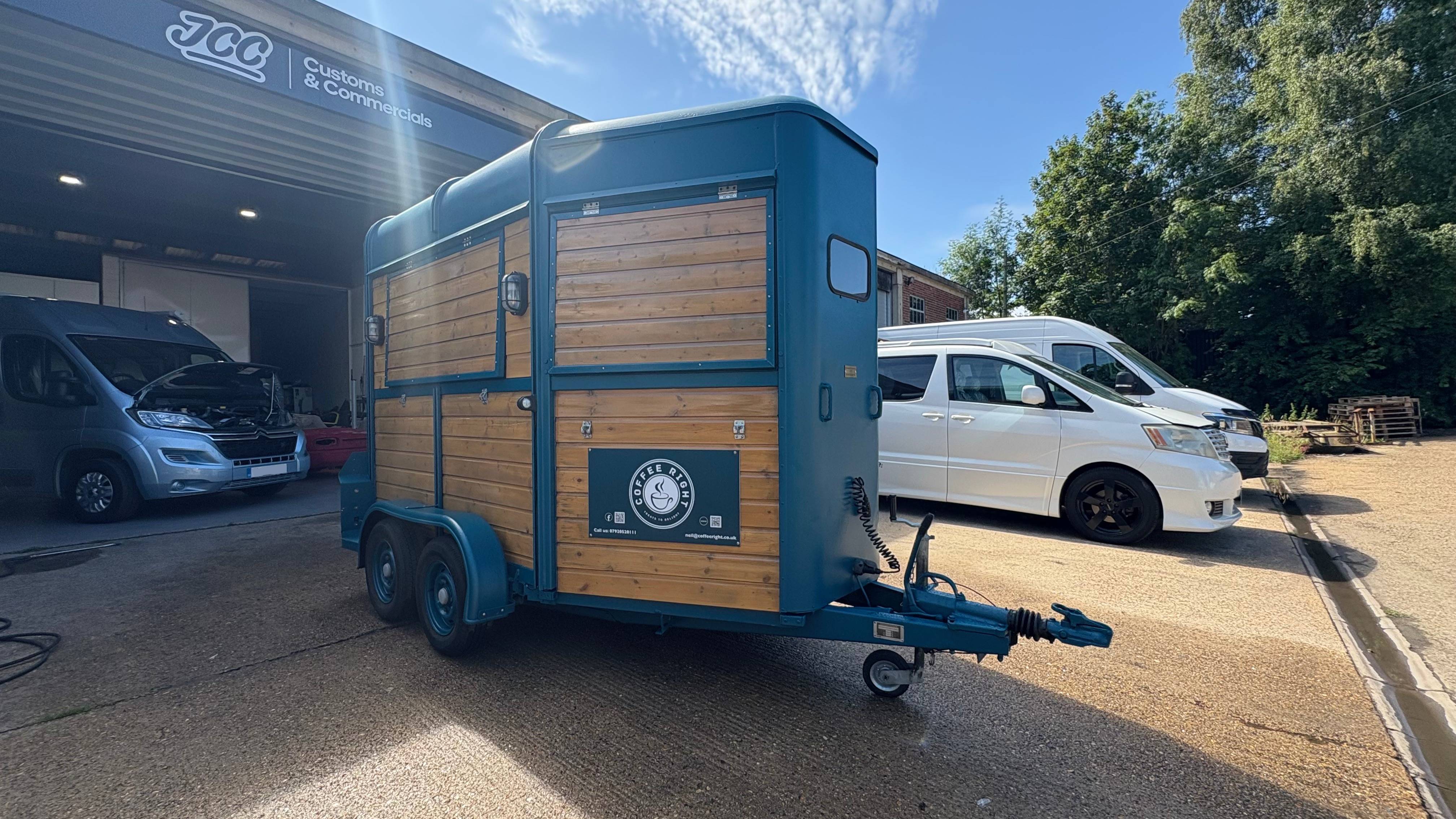 Custom green food truck conversion by JCC Customs in Norwich