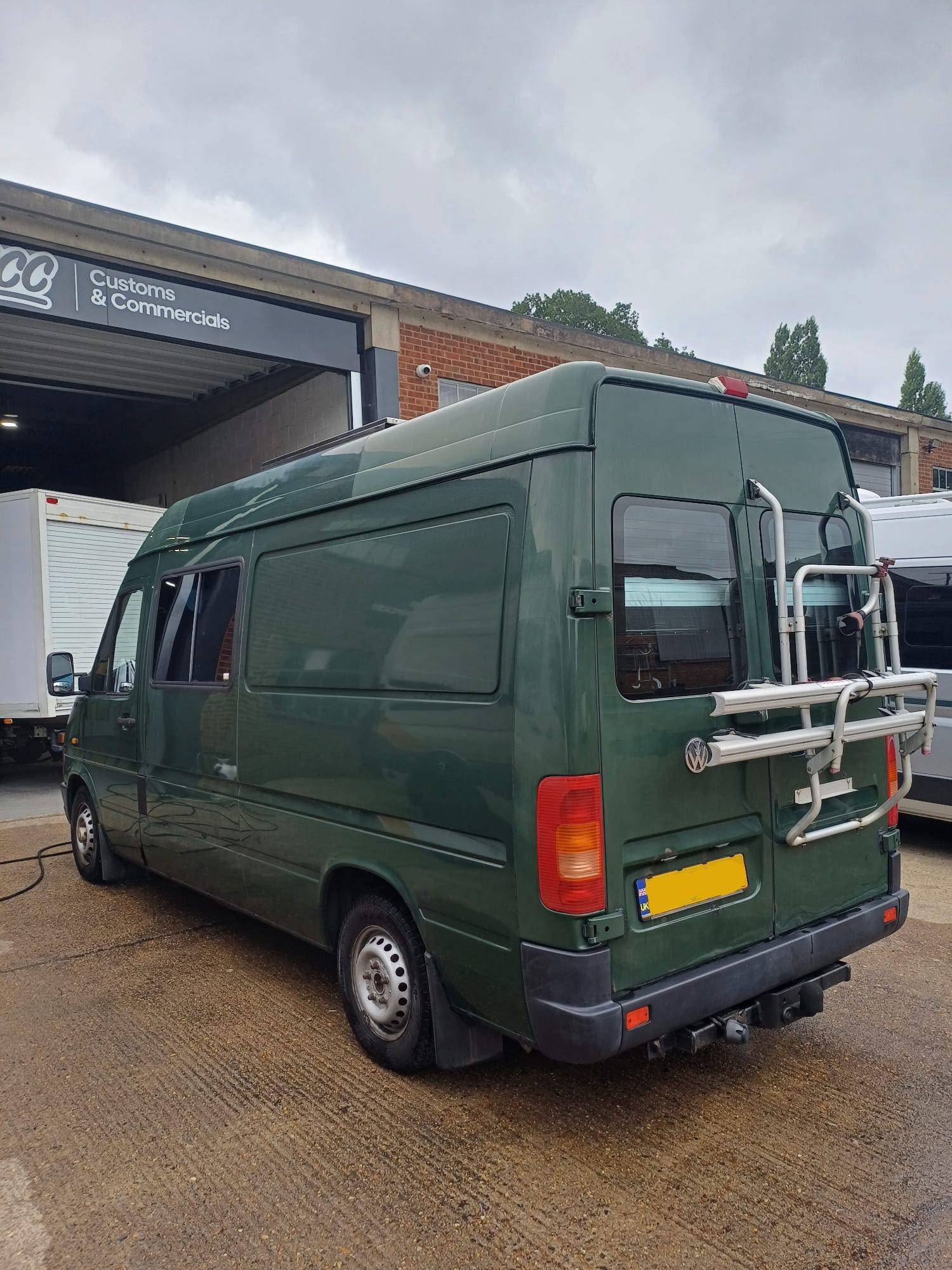 VW LT green with Raptor coating